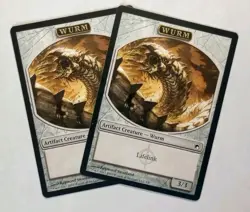 MTG -Wurm Token - Scars of Mirrodin 9/9T - Lifelink Wurm Token - Image 1