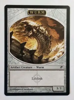 MTG -Wurm Token - Scars of Mirrodin 9/9T - Lifelink Wurm Token - Image 2