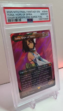 2025 MTG Final Fantasy Borderless Surge Foil #0549 Yuna, Hope of Spira PSA 10 - Image 2