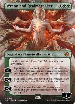 NM Borderless Wrenn and Realmbreaker, MTG, March of the Machine, Magic, 322 - Image 1