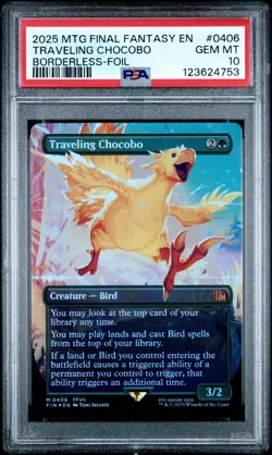 4753 Traveling Chocobo 2025 Magic: The Gathering Final Fantasy #0406 Foil PSA 10 - Image 1