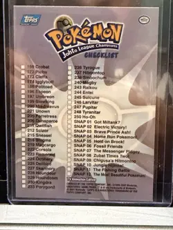 2001 Topps Pokemon Johto League Champions Checklist NNO - Image 2