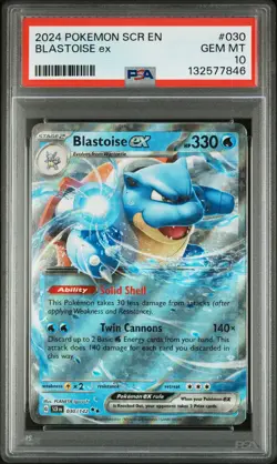 2024 POKEMON SCR EN-STELLAR CROWN #030 BLASTOISE EX PSA 10 - Image 1