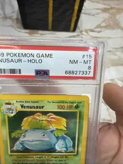 Pokemon TCG Venusaur Holo Rare Unlimited Card Base Set 1999, PSA 8, Vintage - Image 3
