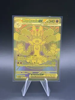 Mega Lucario EX 188/132 Mega Evolution Hyper Rare Gold Card Pokemon TCG - Image 1