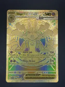 Mega Lucario EX 188/132 Mega Evolution Hyper Rare Gold Card Pokemon TCG - Image 2