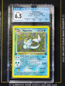 1999 Pokemon Jungle 1st Edition Vaporeon #12/64 CGC 6.5 - Image 1