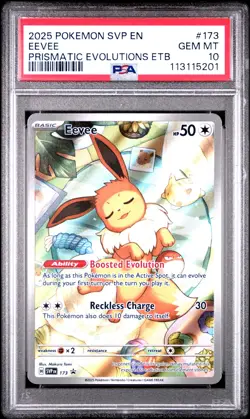 2025 POKEMON SVP EN-SV BLACK STAR PROMO #173 EEVEE PSA 10 - Image 1