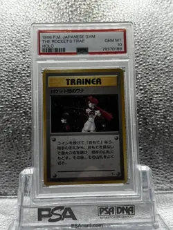 Pokemon PSA 10 The Rocket’s Trap Japanese Gym 1 Holo Rare - Image 1