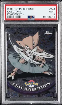 2000 TOPPS CHROME POKEMON T.V. #141 KABUTOPS PSA 9 - Image 1