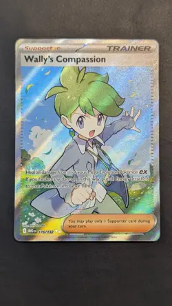 Wally's Compassion 176/132 Full Art Ultra Rare Pokemon Mega Evolution Pack Fresh - Image 1