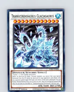 Yu-Gi-Oh Transcendosaurus Glaciasaurus WISU-EN004 1st Edition Rare Card NM - Image 1