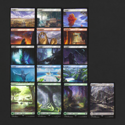 Full Set of Final Fantasy Full Art Lands NON-FOIL MTG Near Mint (16 Cards) - Image 1