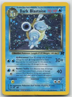 Pokemon Card Dark Blastoise (3) Holo Rare Team Rocket 03/82 crease - Image 1