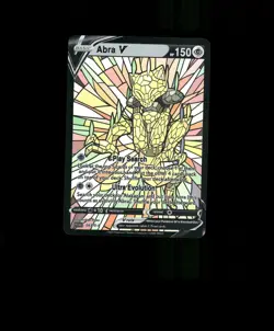 HOLO ABRA Card ABRA Stained Glass Pokemon Card READ DESCRIPTION BELOW p1 - Image 1
