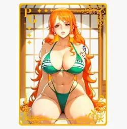 Waifu Anime Cards TCG | One Piece - Nami [ METAL CARD ] PG | Sexy Hentai Girl - Image 2