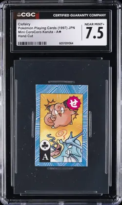 1997 POKEMON PLAYING CARDS JPN MINI COROCORO KARUTA - HAND CUT CLEFAIRY CGC 7.5 - Image 1