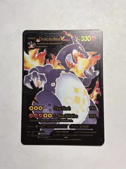 Pokemon Dracaufeu VMAX Black Foil Pokemon Card In German/English Fan Art NM - Image 1