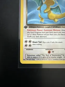 Pokemon Dark Dragonite TCG 1st Edition Non-Holo Card 22/82 - Image 2