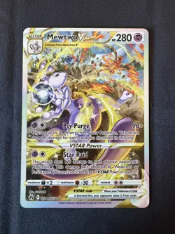 Pokemon TCG Crown Zenith Mewtwo VSTAR Holo Rare Card GG44/GG70 Galarian Gallery - Image 1