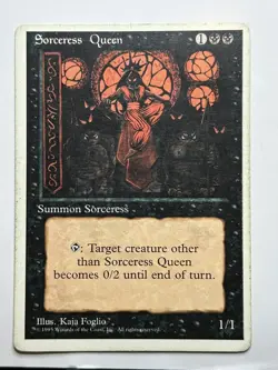 Sorceress Queen Fourth Edition Regular MTG Card MP-LP - Image 1
