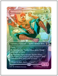 1x Spectacular Spider-Man 0014, Borderless Foil Marvel Spider-Man, Magic, MTG NM - Image 1