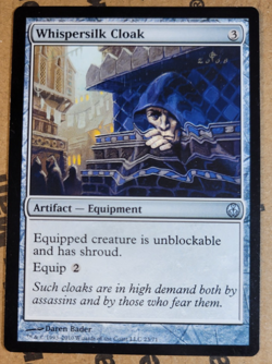 MTG Whispersilk Cloak LP Duel Decks 2010 - Image 1