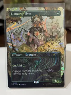 HALO FOIL Llanowar Elves MTG Encyclopedia Of Magic Secret Lair NM - Image 1
