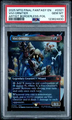 4830 Vivi Ornitier 2025 MTG Final Fantasy #0321 Artist Foil PSA 10 - Image 1