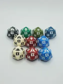 Magic The Gathering - Mix Spindown Life Counter Dice D20 - Mix Lot of 10 - Image 1