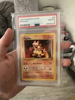 PSA 8 Magmar 36/102 - 1999 Pokemon Game Base Set Unlimited - Uncommon - Image 1