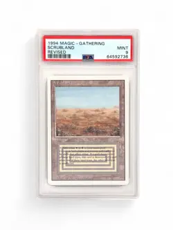 RARE MTG MAGIC THE GATHERING SCRUBLAND DUAL LAND REVISED EDITION PSA 9 MINT!! - Image 1