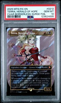 4695 Terra Herald of Hope 2025 MTG Final Fantasy FIC #212 Surge Foil PSA 10 - Image 1