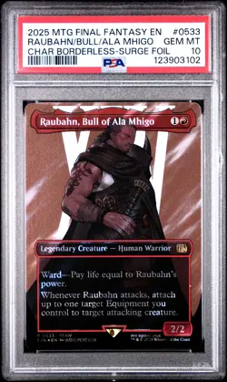 3102 Raubahn Bull of Ala Mhigo 2025 MTG Final Fantasy #0533 Surge Foil PSA 10 - Image 1