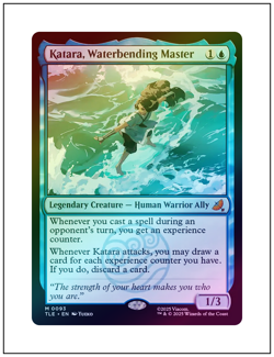 1x Katara, Waterbending Master, Foil, Avatar Eternal Legal, Magic MTG NM - Image 1