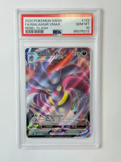 2020 Pokemon SWSH Rebel Clash #122 FA/ MALAMAR VMAX PSA 10 ** BH6212 - Image 1