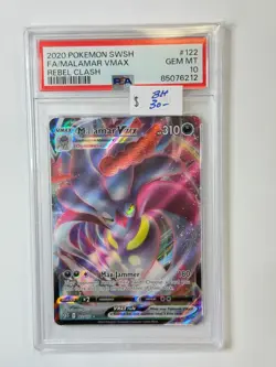 2020 Pokemon SWSH Rebel Clash #122 FA/ MALAMAR VMAX PSA 10 ** BH6212 - Image 3