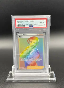 2020 Pokemon SWSH Darkness Ablaze - Rose - Secret Rare #196 - PSA 10 - Image 1