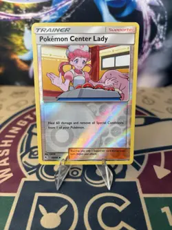 Pokemon Reverse Holo Pokemon Center Lady Hidden Fates 64/68 - Image 1