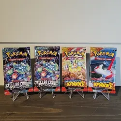 Pokemon Booster Packs ??SEALED?? Surging Sparks, Stellar Crown, 4 Total Packs - Image 1