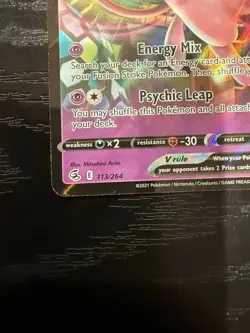 Mew V # 113/264 SWSH: Fusion Strike Ultra Rare Pokemon TCG Card NM - Image 2