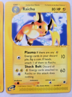 Pokemon e-Reader Evolution Lot: Pikachu & Raichu (Rare!) 2002 EX Expedition (LP) - Image 3