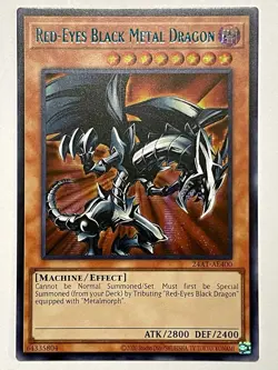 Red-Eyes Black Metal Dragon (blue text) - Secret Rare - 24AT-AE400 - LP - in USA - Image 1