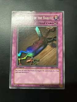 YUGIOH SEVEN TOOLS OF THE BANDIT ULTRA RARE MRD-129 1ST EDITION PLAYED - Image 1