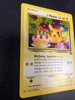 Birthday Pikachu #24 Black Star Promo Holo Rare Vintage Pokemon Card - Image 2