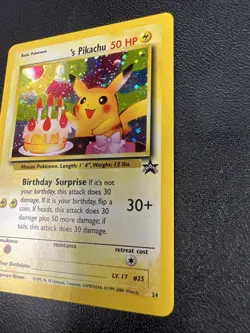 Birthday Pikachu #24 Black Star Promo Holo Rare Vintage Pokemon Card - Image 3