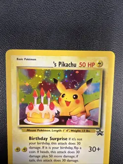 Birthday Pikachu #24 Black Star Promo Holo Rare Vintage Pokemon Card - Image 4