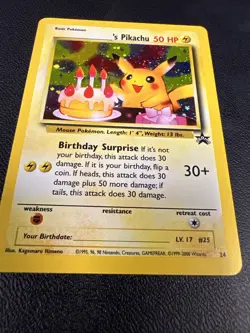 Birthday Pikachu #24 Black Star Promo Holo Rare Vintage Pokemon Card - Image 5