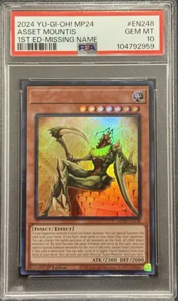 2024 PSA 10 YUGIOH MP24 25TH 🚨 MISSING NAME ULTRA RARE ASSET MOUNTIS 💎 - Image 1