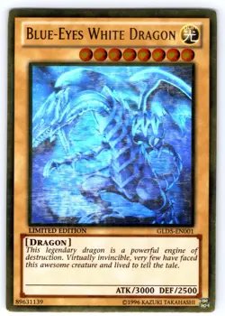 Yu-Gi-Oh! Blue-Eyes White Dragon Limited Edition Ghost Rare Card GLD5-EN001 - Image 1